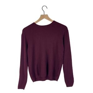 Stitch note crewneck pullover burgundy merino wool sweater large